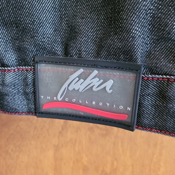 FUBU Dark Blue Denim Cropped Jean Jacket, L - Picture 7 of 8